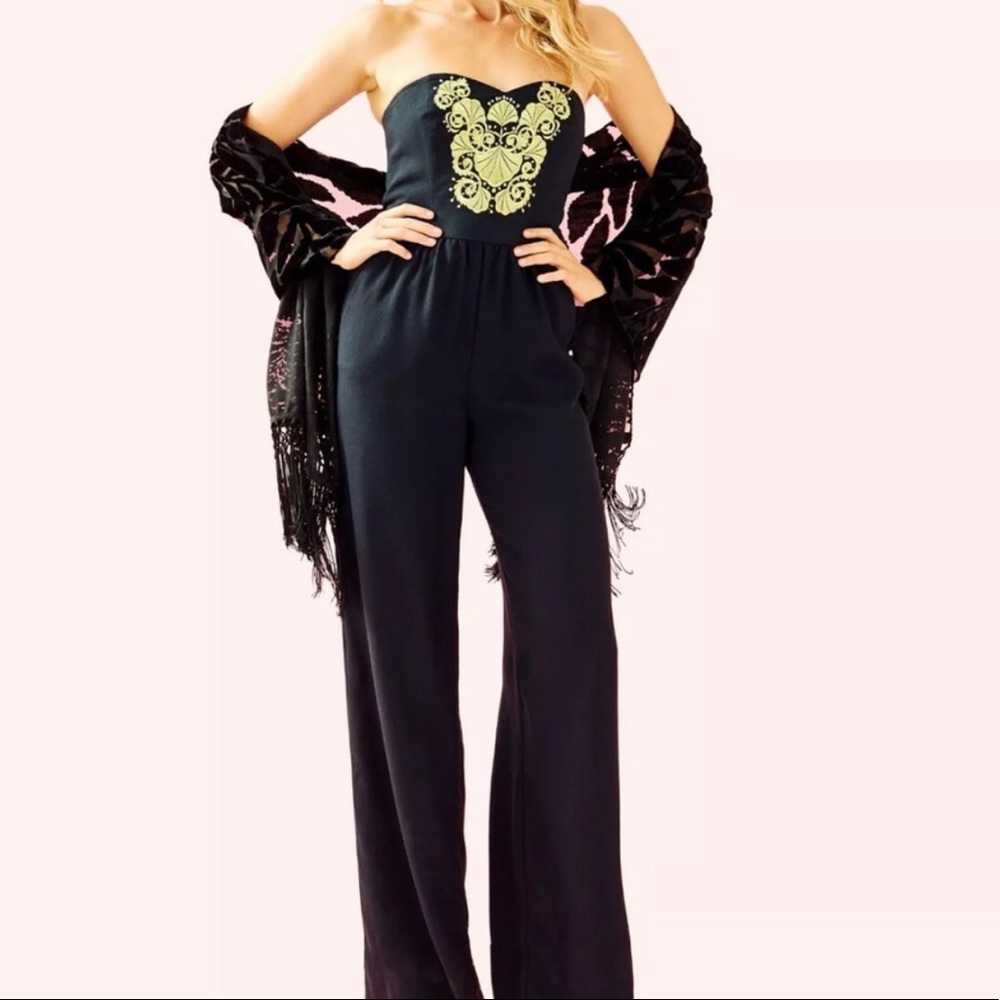 Lilly Pulitzer Black Embellished Jumpsuit